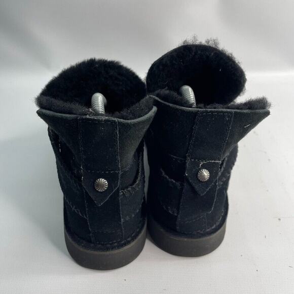 UGG Mckay Black Booties Sz 7.5 Fold Up Down Whipstitch Detail Rivet (READ) - Picture 4 of 9